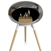 Le Feu Chromed Silver Ground Wood Low | Bio-ethanol Haard | Model 2025