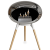 Le Feu Chromed Silver Ground Wood Low | Bio-ethanol Haard | Model 2025