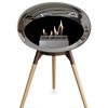 Le Feu Chromed Silver Ground Wood Low | Bio-ethanol Haard | Model 2025