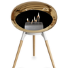 Le Feu Chromed Rose Gold Ground Wood Low | Bio-ethanol Haard | Model 2025